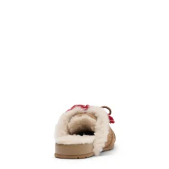 Beige suède faux fur sneaker muiltjes