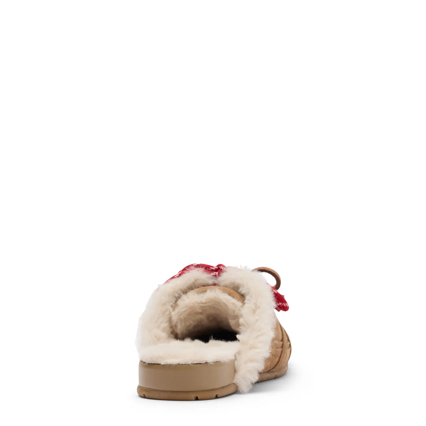 Beige suède faux fur sneaker muiltjes