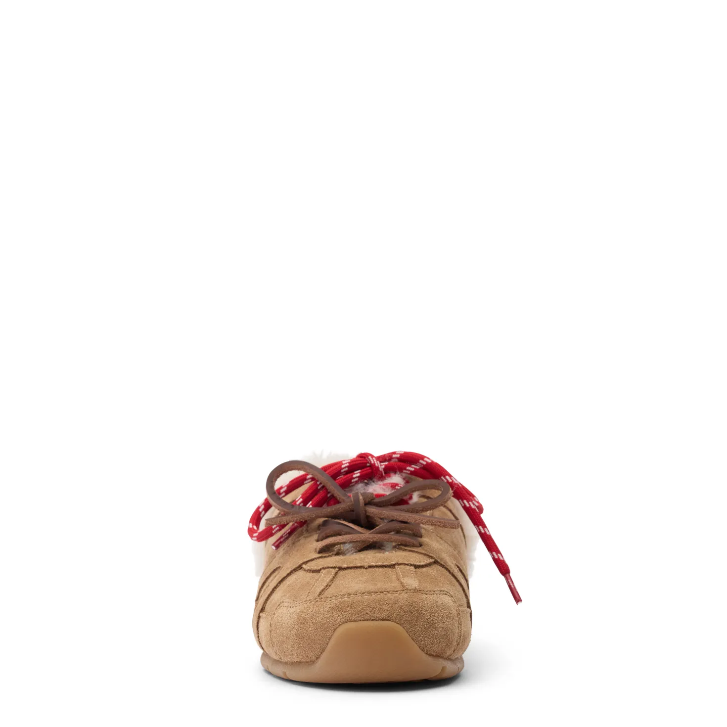 Beige suède faux fur sneaker muiltjes