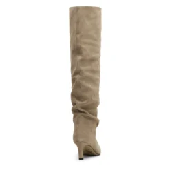 Beige suède hoge laarzen