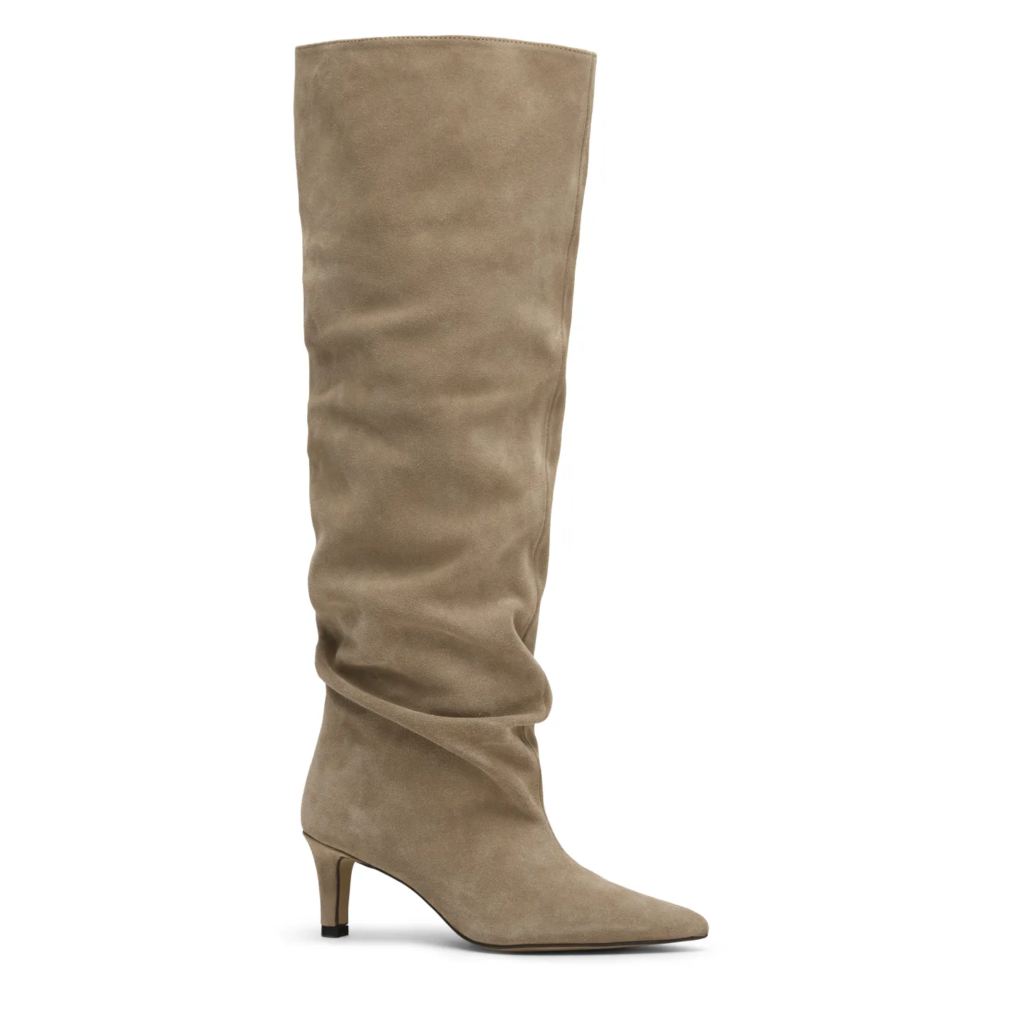 Beige suède hoge laarzen
