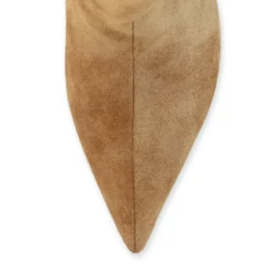 Beige suède hoge laarzen met hak