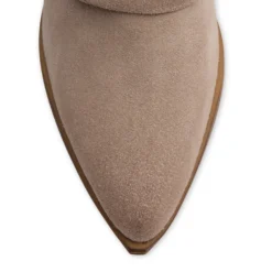 Beige suède laarzen met flap