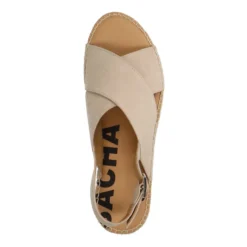 Beige suède plateau sandalen