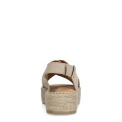 Beige suède plateau sandalen
