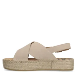 Beige suède plateau sandalen