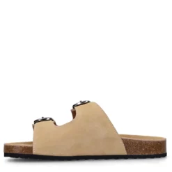 Beige suède slippers
