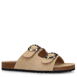 Beige suède slippers