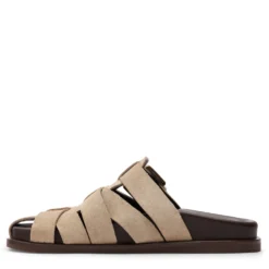 Beige suède slippers