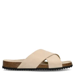 Beige suède slippers