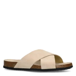 Beige suède slippers