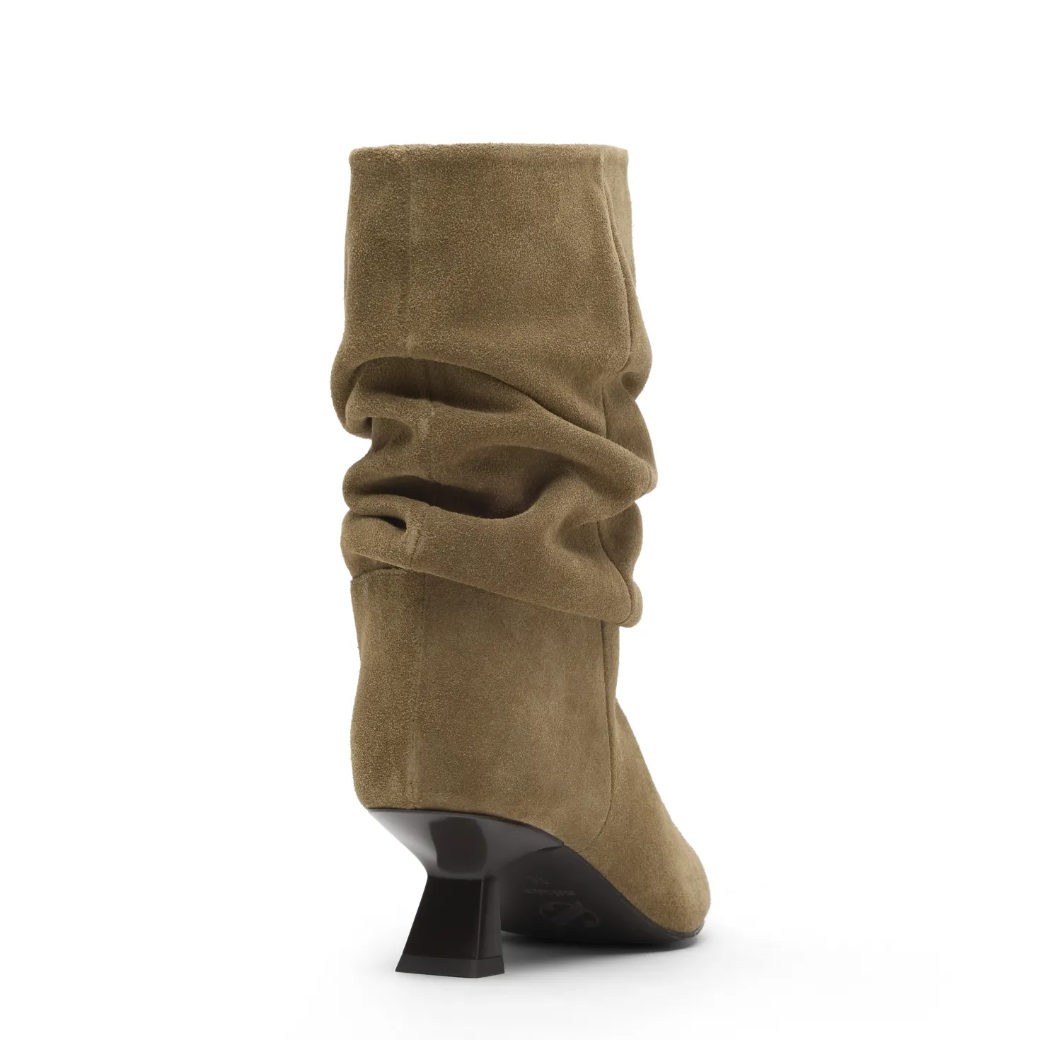 Beige suède slouchy enkellaarsjes met hak