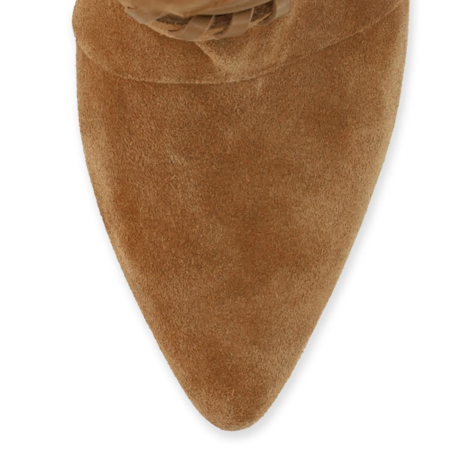 Beige suède slouchy enkellaarsjes met hak