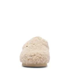 Beige teddy clogs met gesp