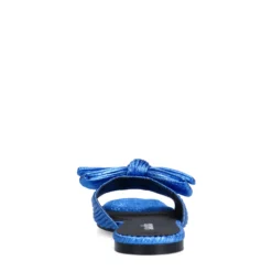 Blauwe slippers met strik
