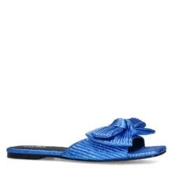 Blauwe slippers met strik