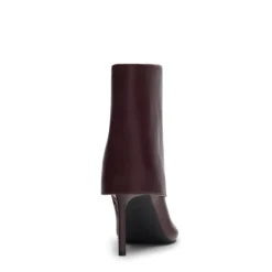 Bordeaux flap enkellaarsjes met hak