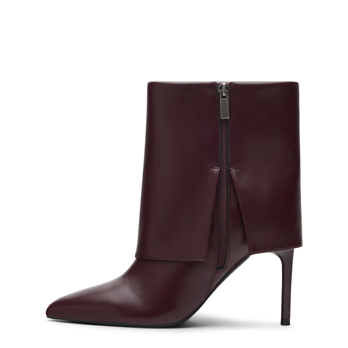 Bordeaux flap enkellaarsjes met hak