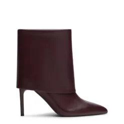 Bordeaux flap enkellaarsjes met hak