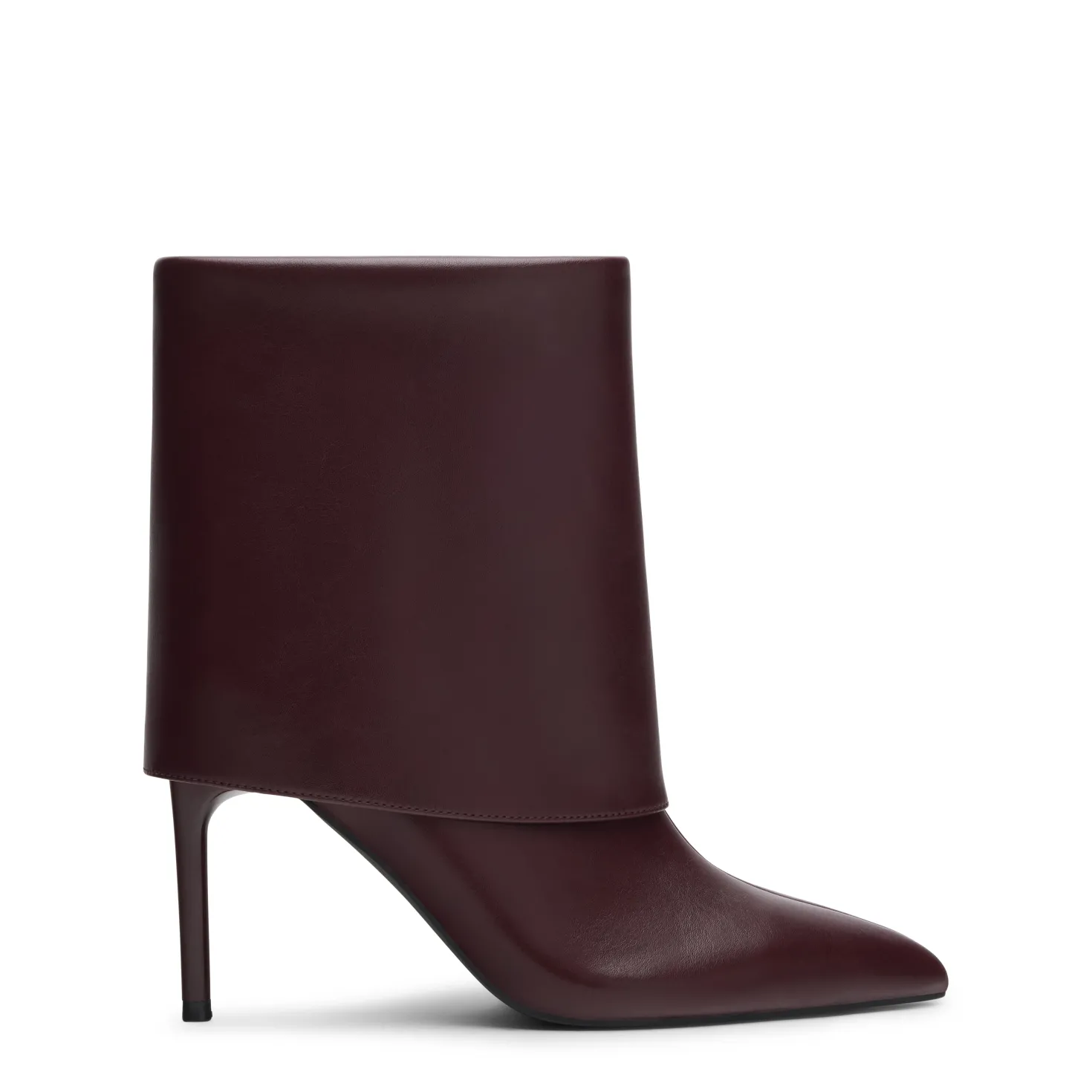 Bordeaux flap enkellaarsjes met hak
