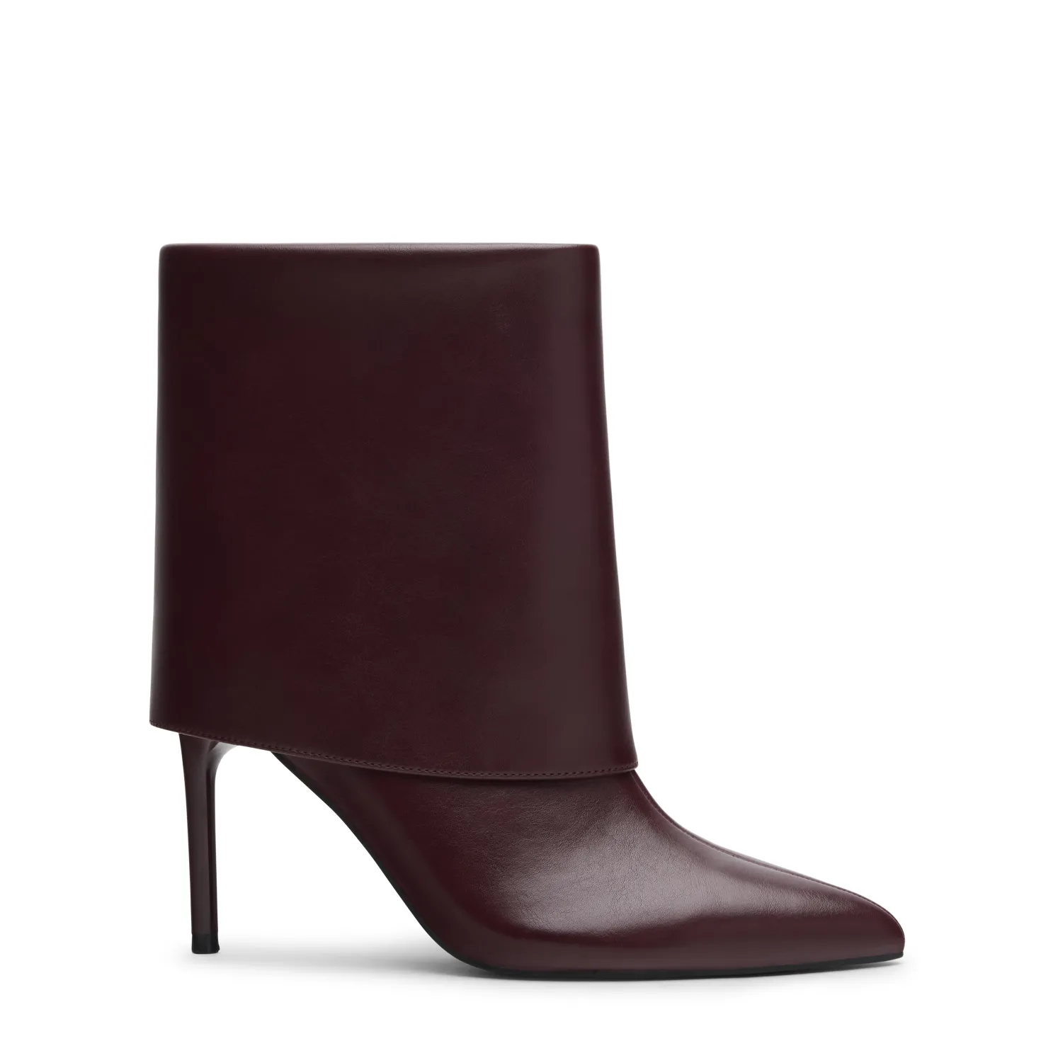 Bordeaux flap enkellaarsjes met hak