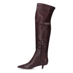 Bordeaux hoge stretch laarzen met kitten heel