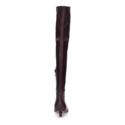 Bordeaux hoge stretch laarzen met kitten heel