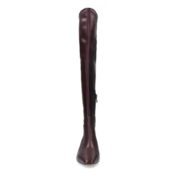 Bordeaux hoge stretch laarzen met kitten heel