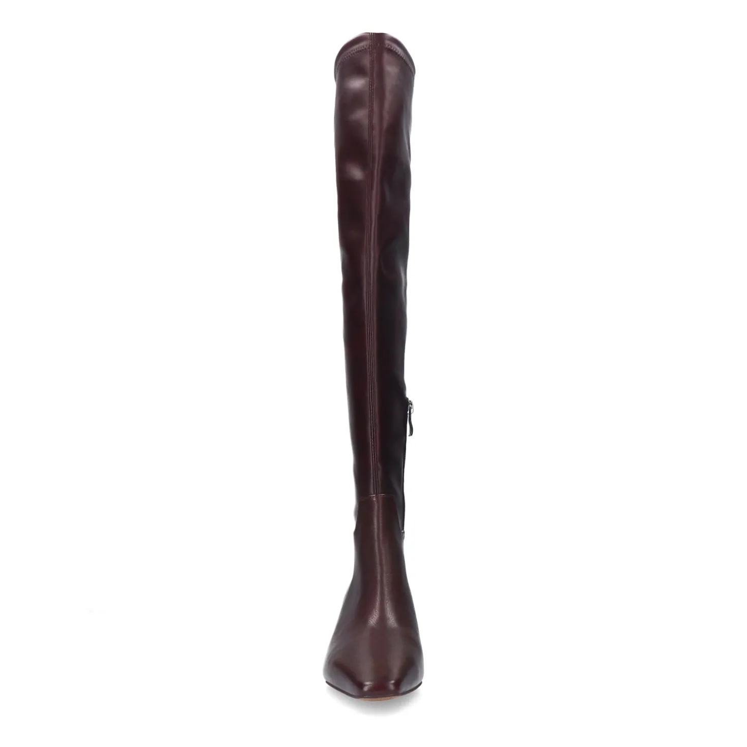 Bordeaux hoge stretch laarzen met kitten heel