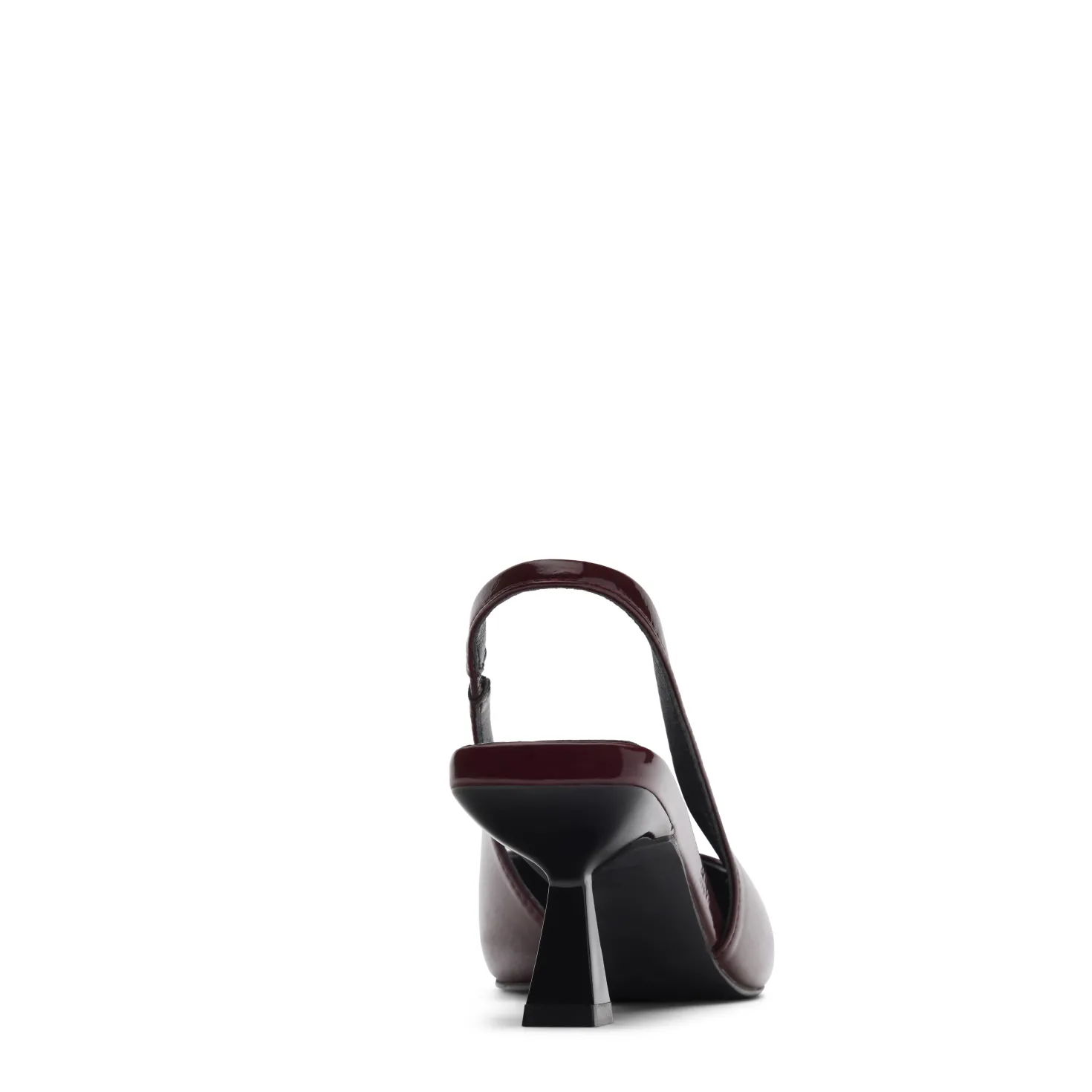 Bordeaux lak slingback pumps