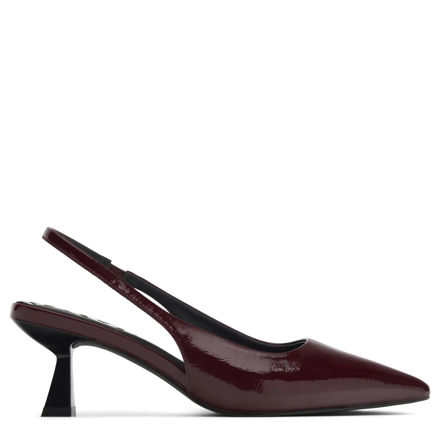 Bordeaux lak slingback pumps
