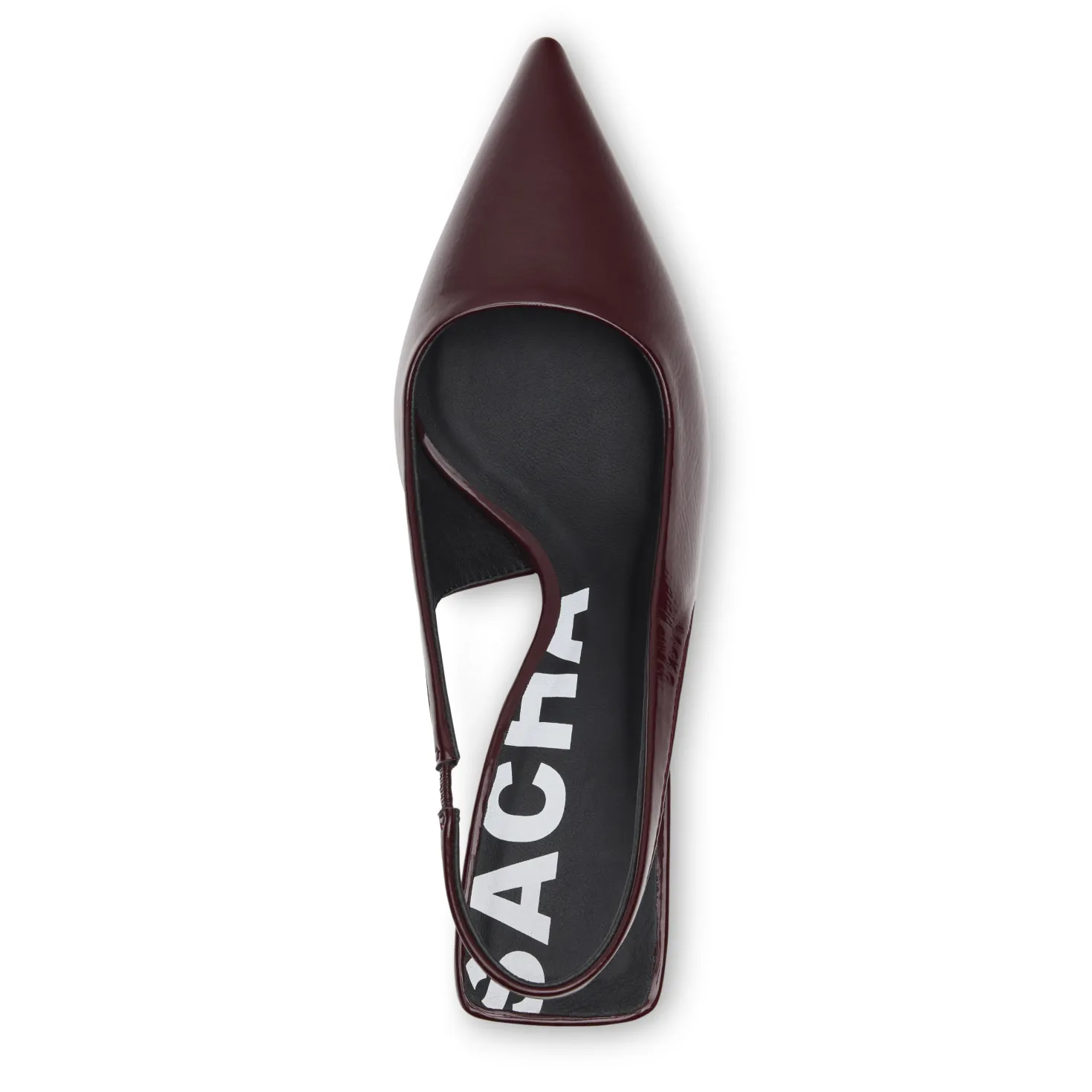 Bordeaux lak slingback pumps