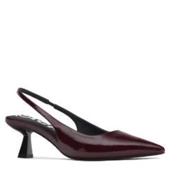 Bordeaux lak slingback pumps