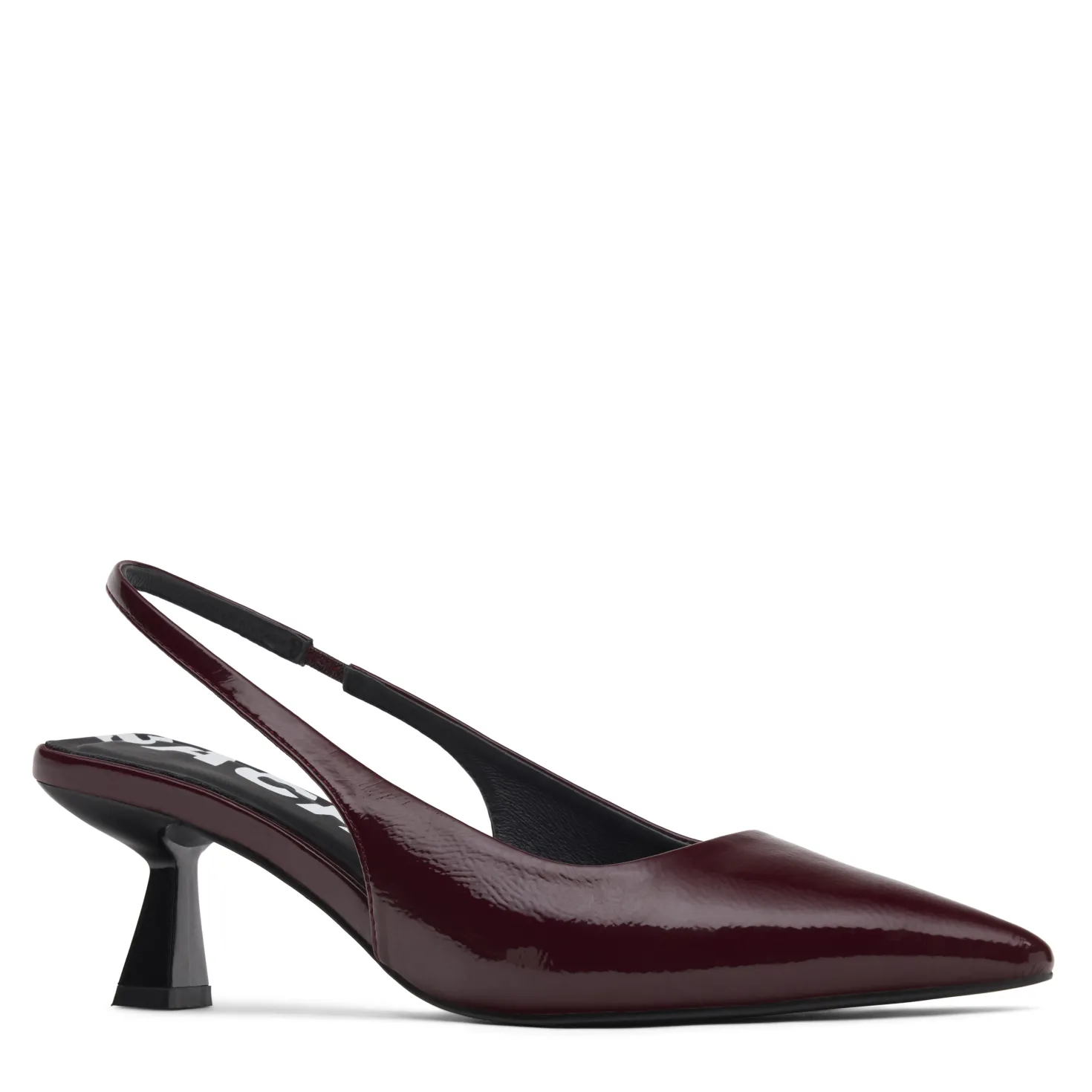 Bordeaux lak slingback pumps