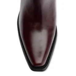 Bordeaux leren cowboylaarzen suède details