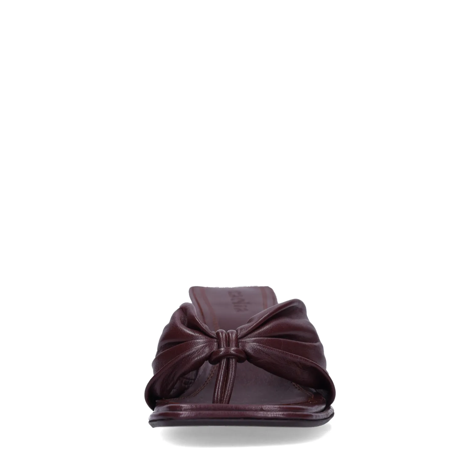 Bordeaux leren slippers met hak