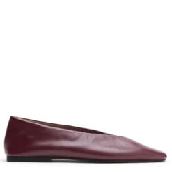 Bordeaux rode leren ballerina's