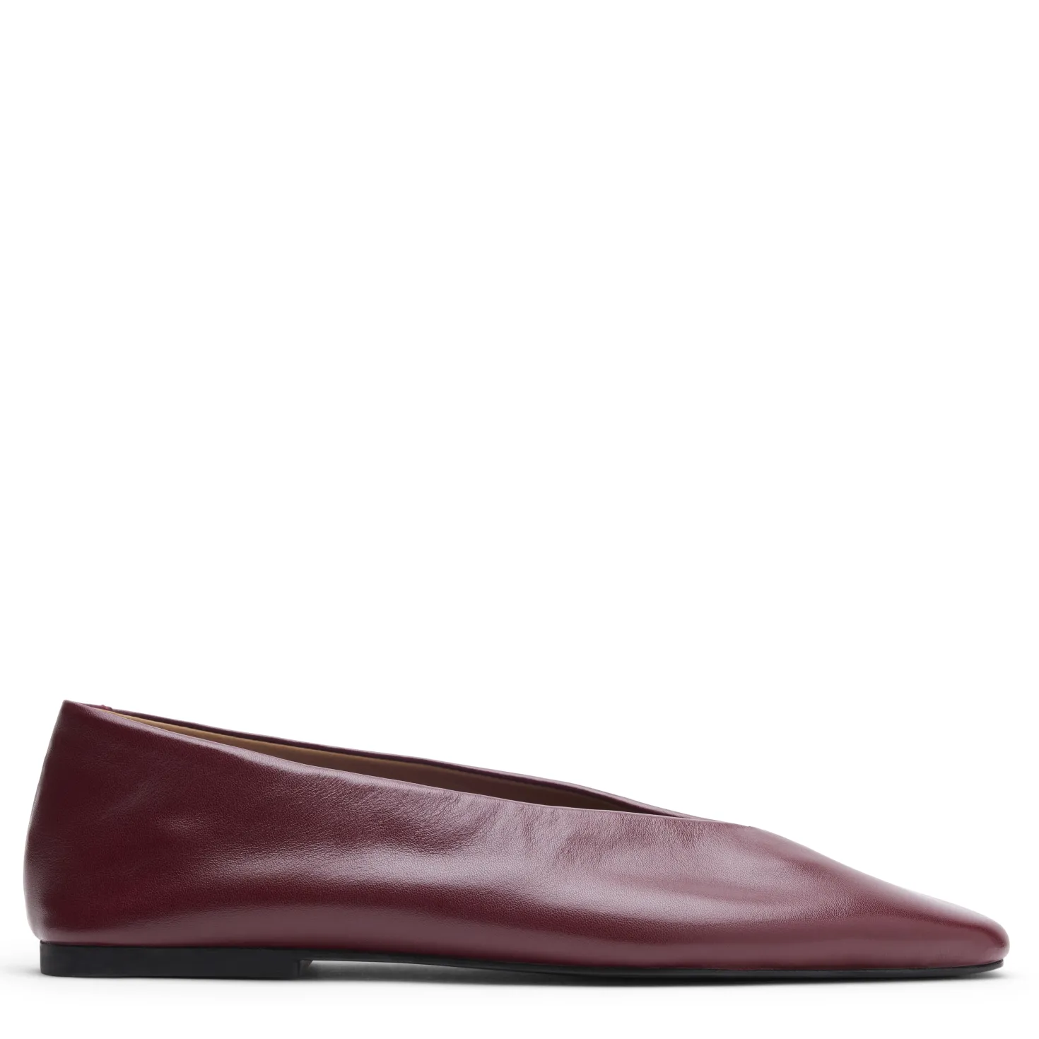 Bordeaux rode leren ballerina's
