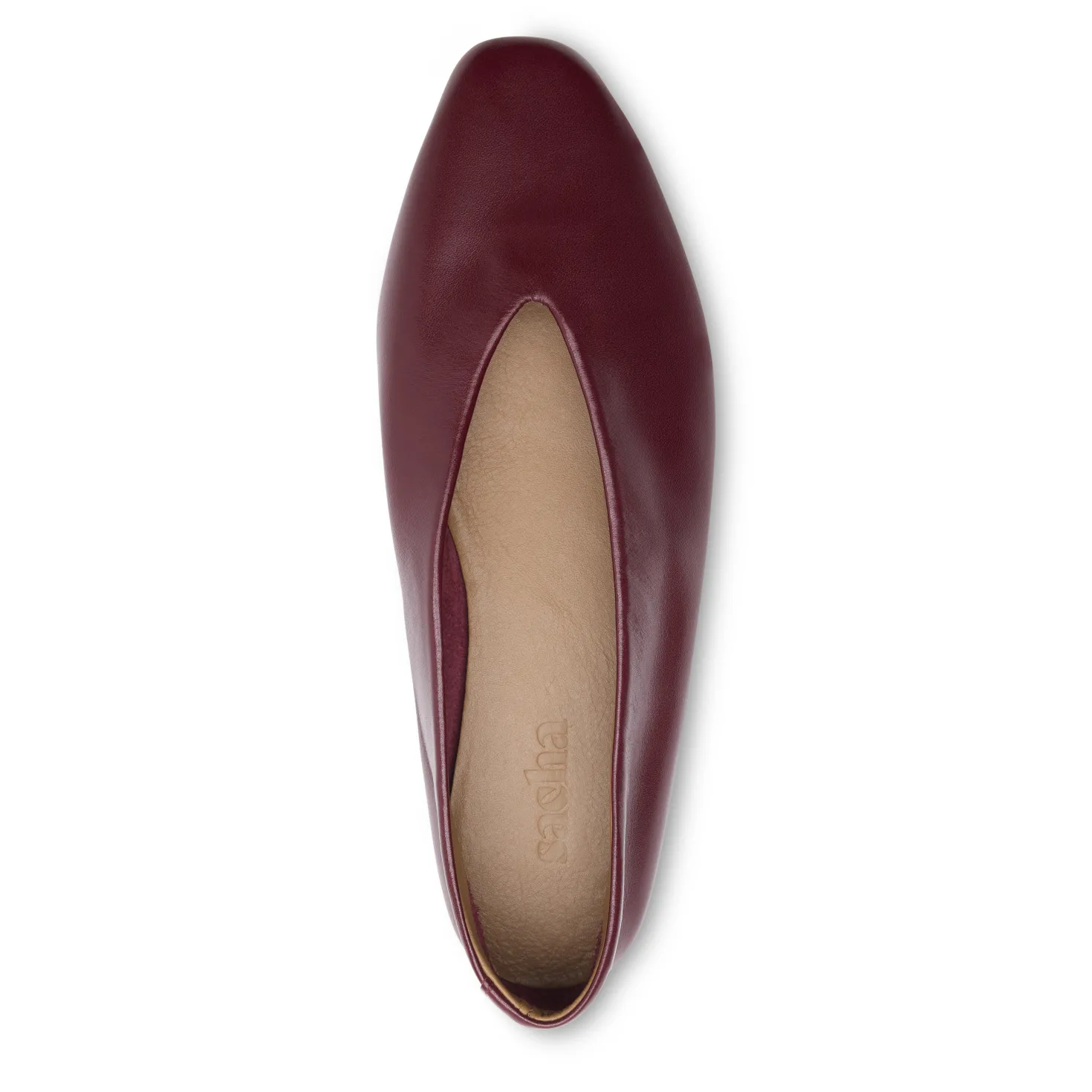 Bordeaux rode leren ballerina's