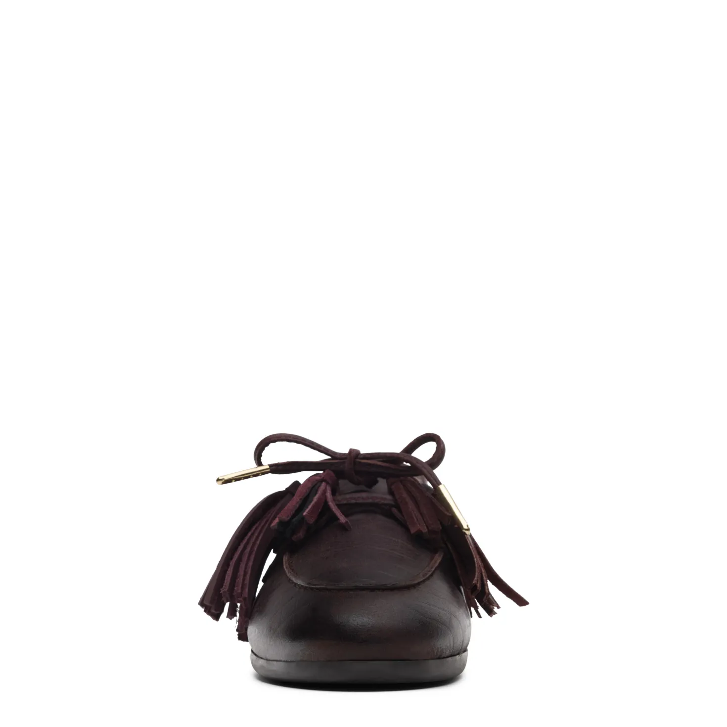 Bordeaux rode leren bootschoenen met flosjes