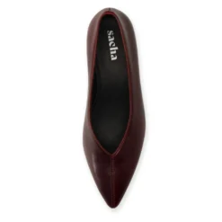 Bordeaux rode leren pumps