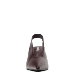 Bordeaux rode slingbacks met croco print