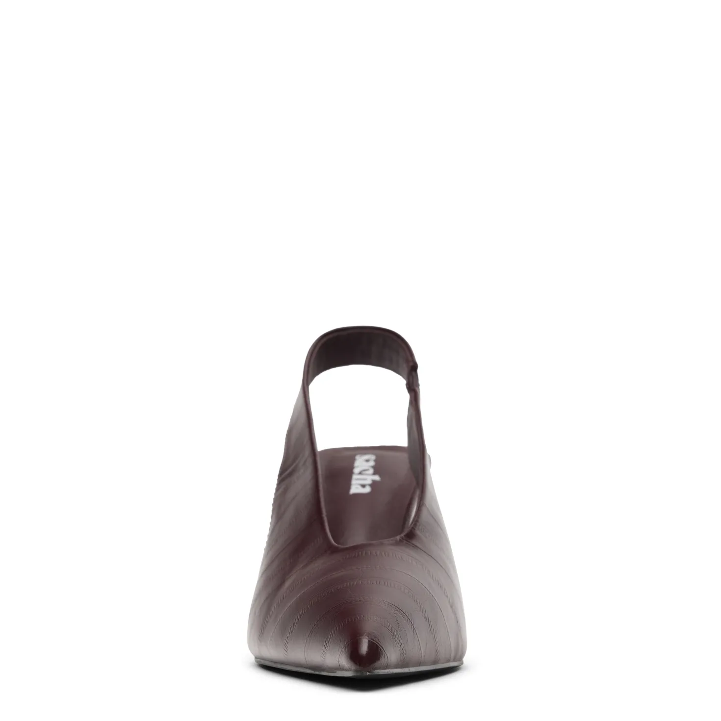 Bordeaux rode slingbacks met croco print