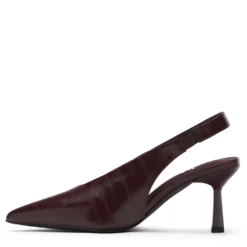 Bordeaux rode slingbacks met croco print