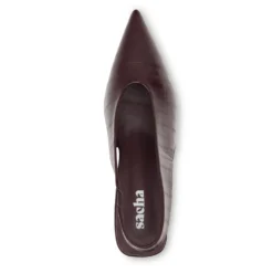 Bordeaux rode slingbacks met croco print