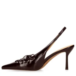 Bordeaux slingbacks met veters