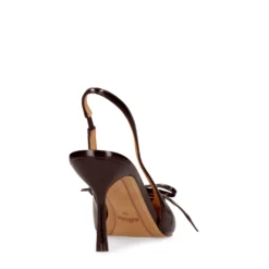Bordeaux slingbacks met veters