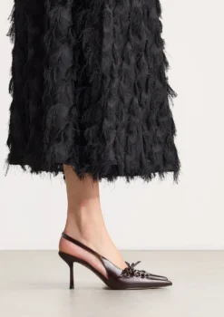 Bordeaux slingbacks met veters