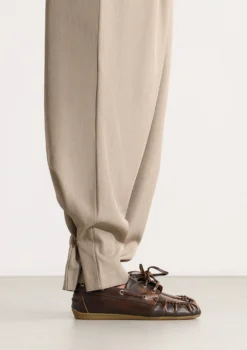 Brownwashed leren bootschoenen