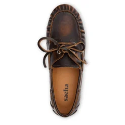 Brownwashed leren bootschoenen